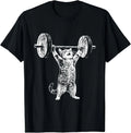 Funny Cat Gym Workout Deadlift Cat Meme Gym Pump Kitten T-Shirt