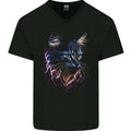 A Fantasy Cat With Cool Colours 1 Mens V-Neck Cotton T-Shirt