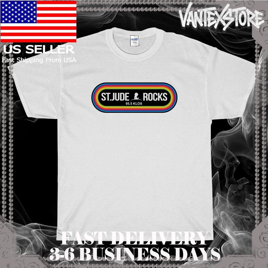 NEW SHIRT 95.5 KLOS ST.JUDE ROCKS LOGO MEN'S T-SHIRT FUNNY AMERICAN SIZE S-5XL