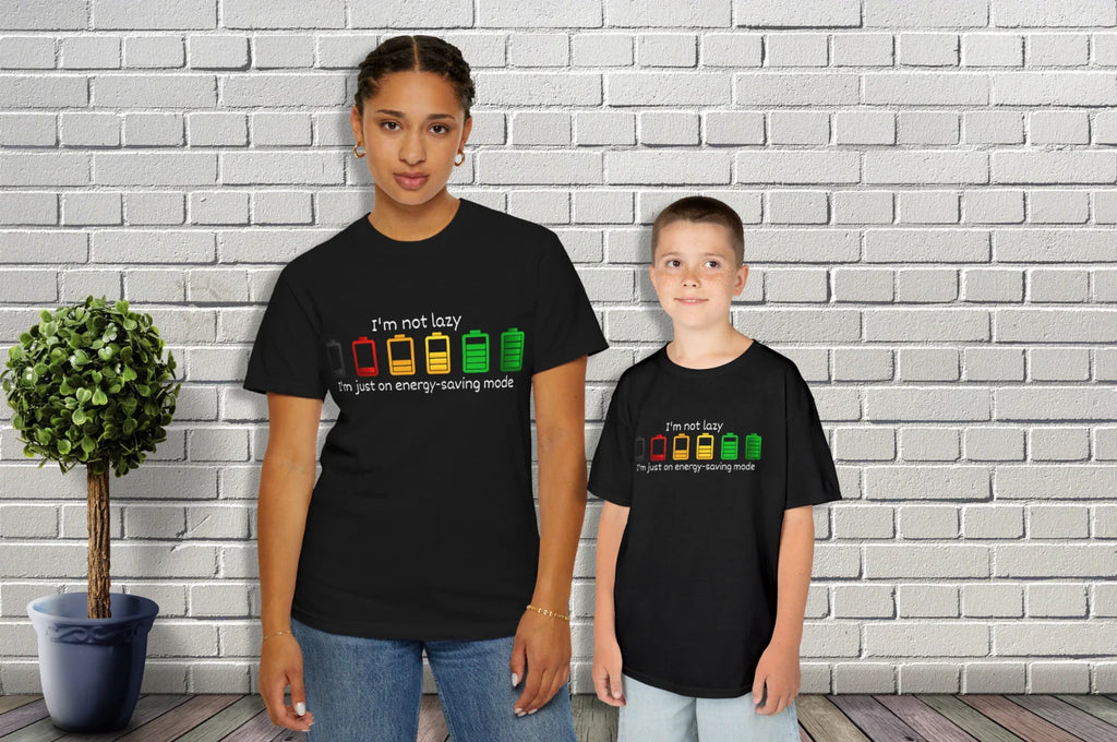 Funny Matching T-Shirts for Adult & Kid – Lazy Humor, Parent/Child Gift