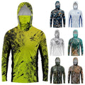 Men s Printed Hooded Fishing Shirt with Build-in Face Gaiter Fashionable