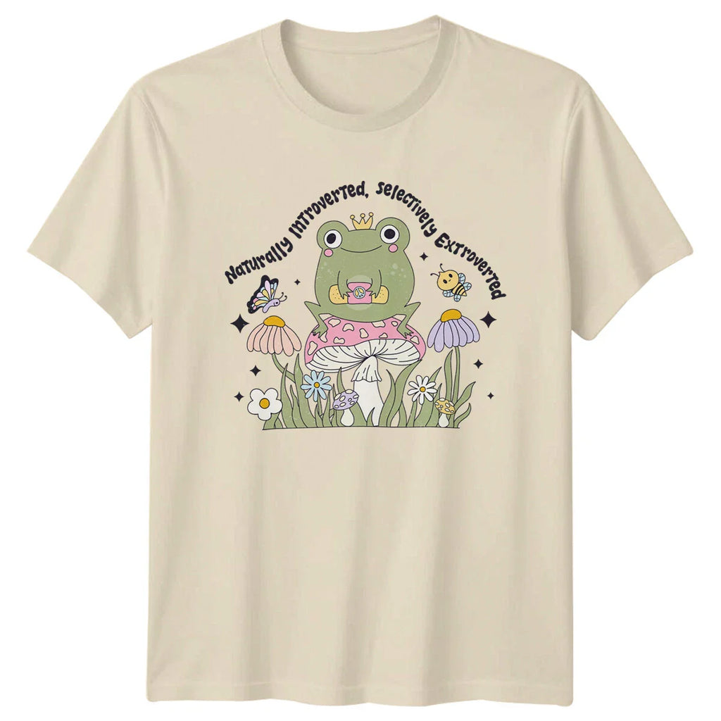 Naturally Introverted Selectively Extroverted Frog Mental Health T-Shirt