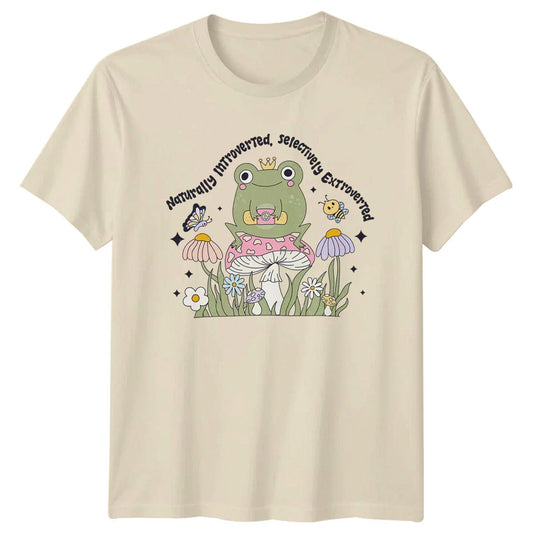 Naturally Introverted Selectively Extroverted Frog Mental Health T-Shirt