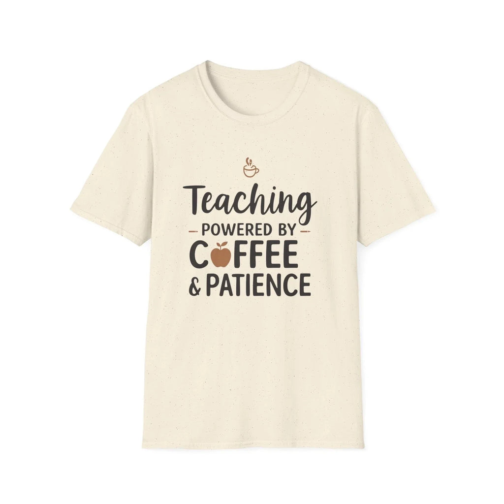 Teaching Powered by Coffee & Patience T-Shirt | Teacher Coffee Shirt