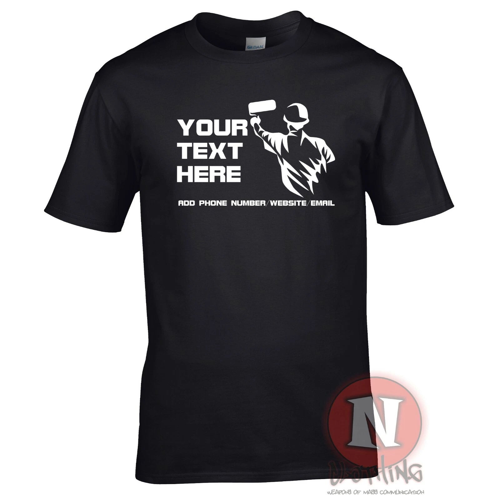 Painter decorator t-shirt custom personalise company work wear customize decor