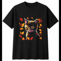 Kitten in Autumn Cat Mens T-Shirt Black 100% Cotton Kawaii Graphic Tee