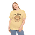 I’m Shy Cute Mushroom Cotton T-Shirt, For Introverts, Shy Girl Aesthetic Tee