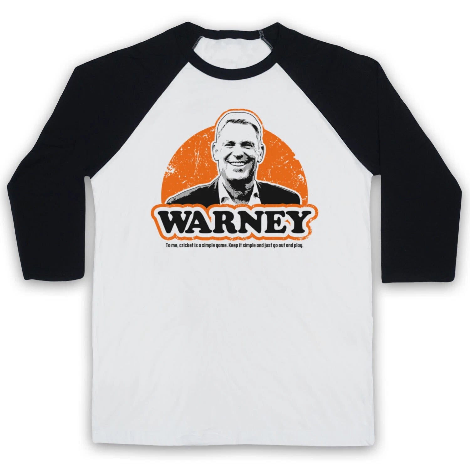 WARNEY AUSTRALIA CRICKET SIMPLE GAME SPIN BOWLER LEGEND 3/4 SLEEVE BASEBALL TEE