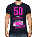 FUNNY 50TH BIRTHDAY PRESENT LOUSY T-SHIRT MENS TOP GIFT PINK NOVELTY JOKE 50 DAD