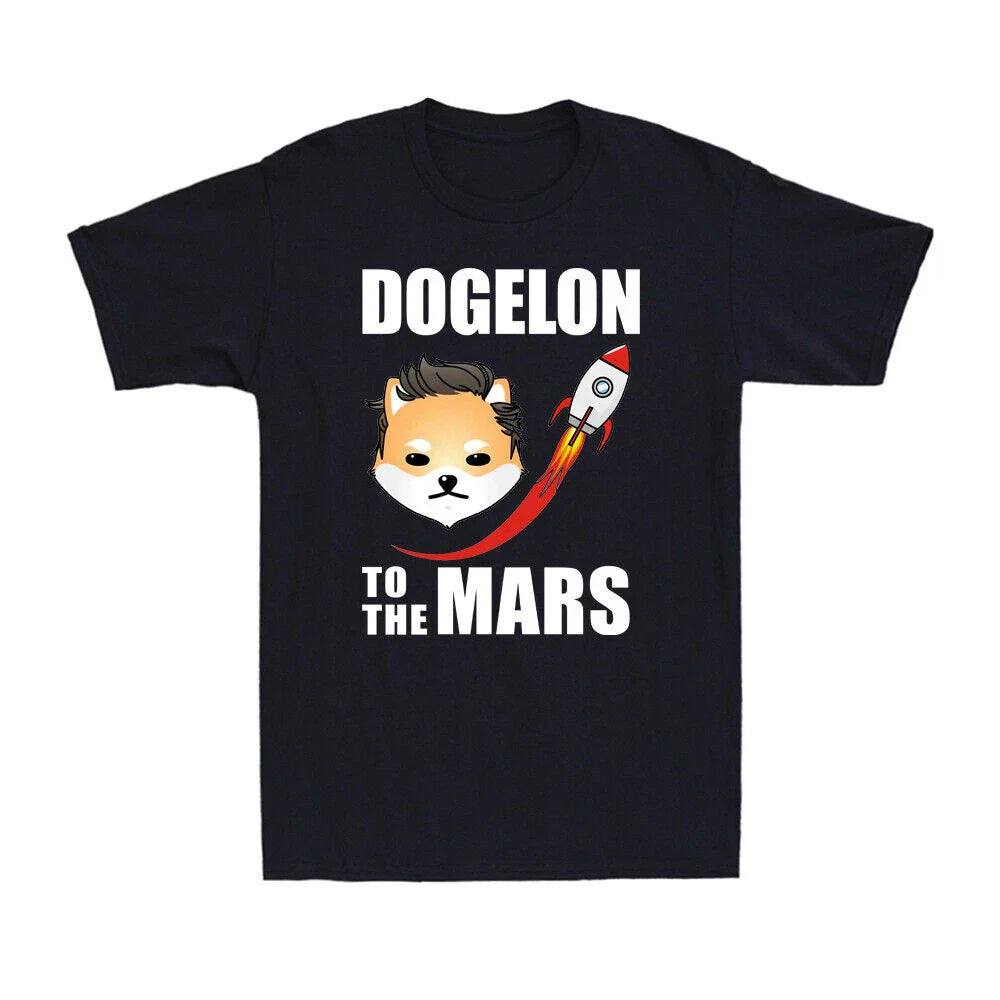 Dogelon To The Mars Funny Dogelon   Dog Meme  currency Men's T-Shirt