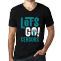 Men's Graphic T-Shirt V Neck Let's Go Censors Eco-Friendly Limited Edition