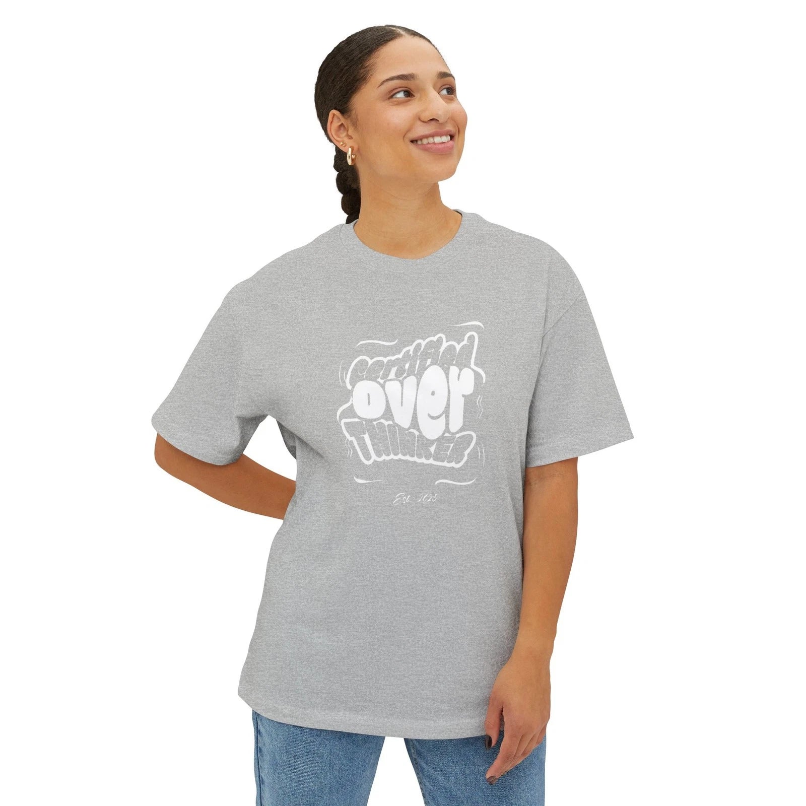 Certified Over Thinker Unisex Oversized T-shirt, Graphic Shirt, Casual Wear,