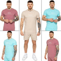 Enzo Mens T-shirt Short Sleeve Slim Fit Cotton Stretch Athletic Crew Neck Tee