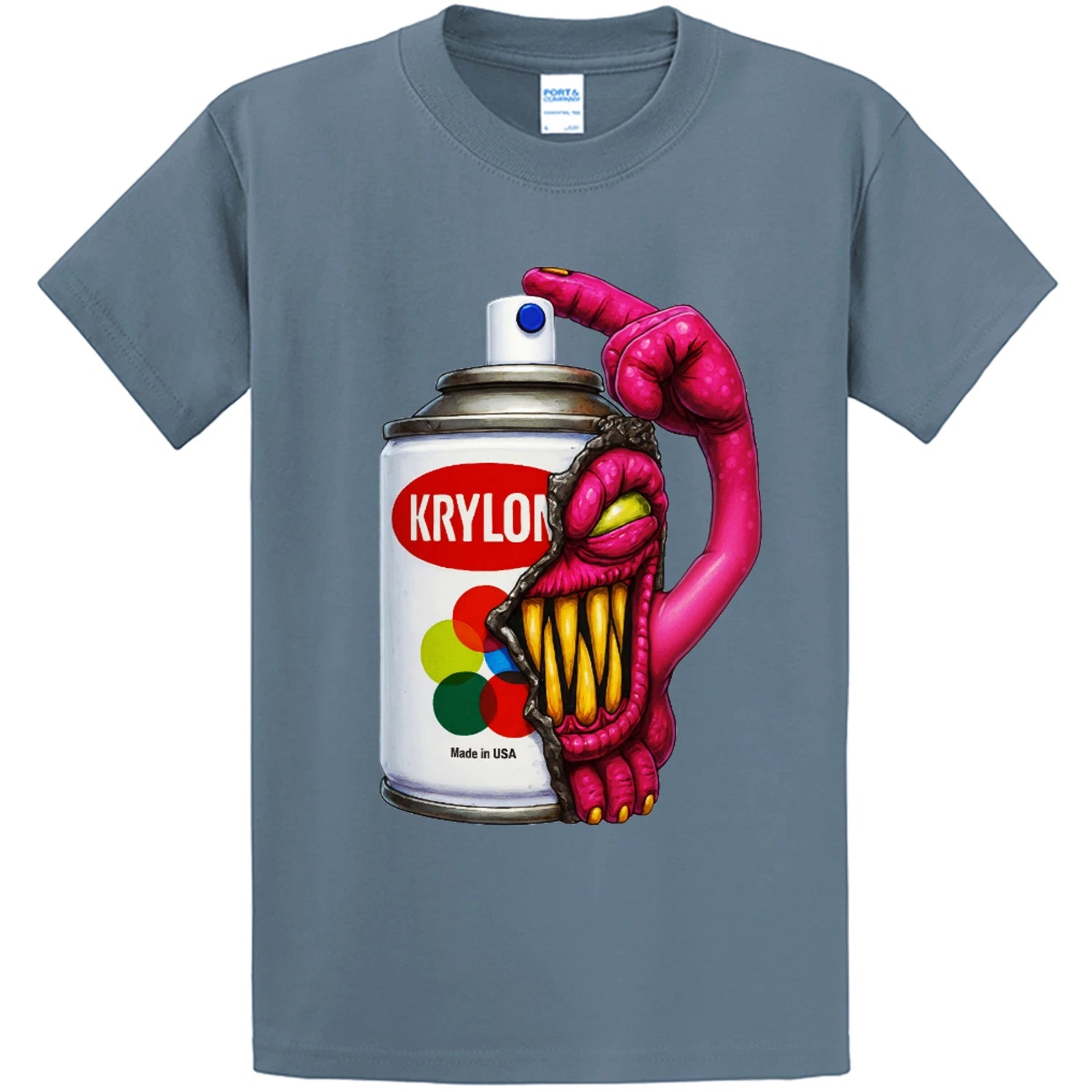NEW Art Society GRAFFITI MONSTER STONE BLUE Tee Shirt SMALL-4XLARGE MADE IN USA