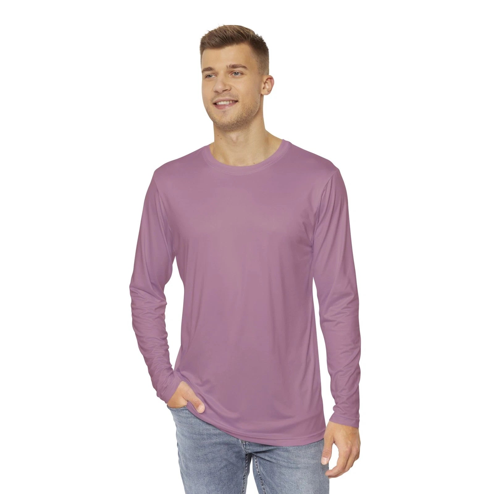 Dark Pink Men’s Long Sleeve Shirt | Stylish Casual Wear, Fall Fashion, Gift