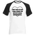 I Don�t Need to Flirt Baseball TShirt Socially Awkward Introvert Gift Raglan Top
