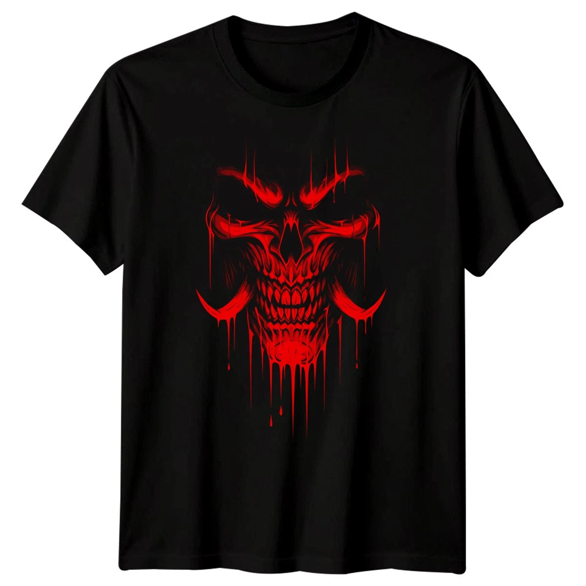 Graphic Skull Art Mens T-Shirt Dripping Red artistic Design