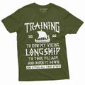 Men's Funny Viking Training T-shirt Nordic Norse Longship Mens Humor Viking Tee