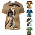 3D womens/mens Short Sleeve T-Shirt Casual Tops Tee Animal Meerka Streetwear
