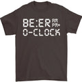 Beer OClock Funny Alcohol Drunk Humor Mens T-Shirt 100% Cotton