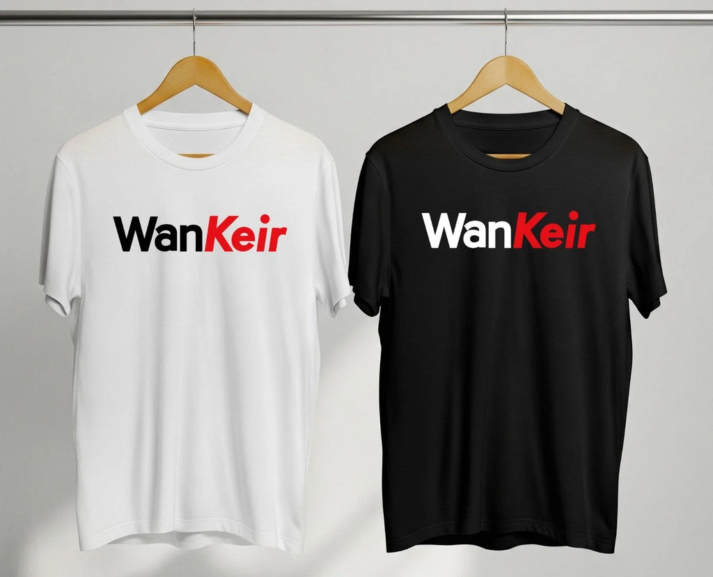 Anti Starmer Wankeir T Shirt Funny Meme Joke Parody Graphic Retro Comedy Tee Men