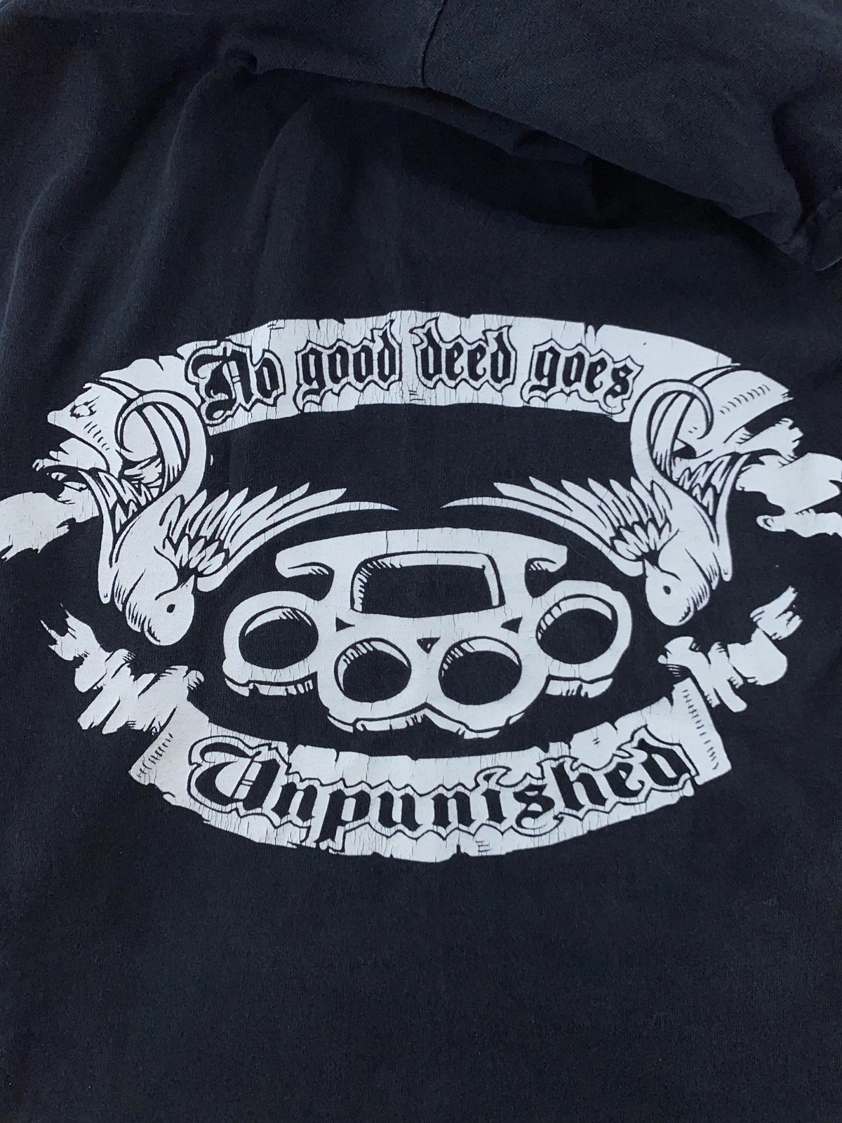 Ill Mannered No Good Deed Goes Unpunished Shirt Mens Large Black Punk Biker Tee