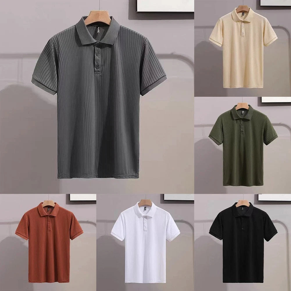 Daily Wear Men's Striped Shirt Breathable Top Breathable Slight Stretch
