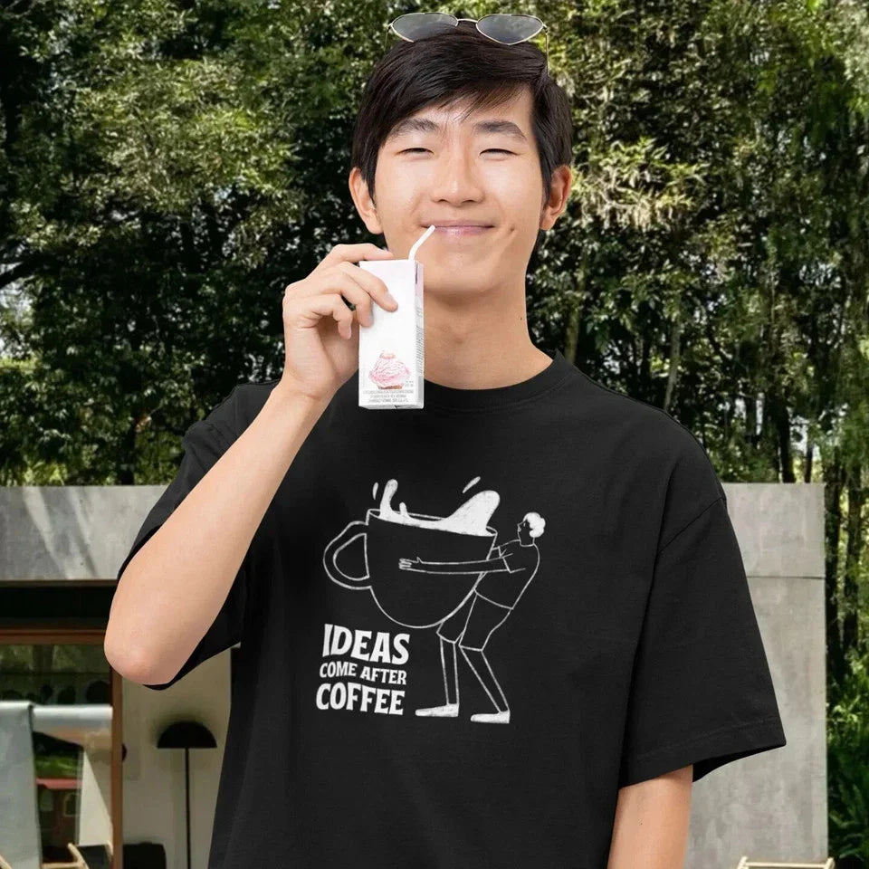 Classic Men's Coffee Lover T-Shirt: Graphic Print, Round Neck, Perfectly Fit