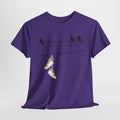 Pigeons Sneakers Wires, LA Basketball Purple Gold, Casual Streetwear Graphic Tee