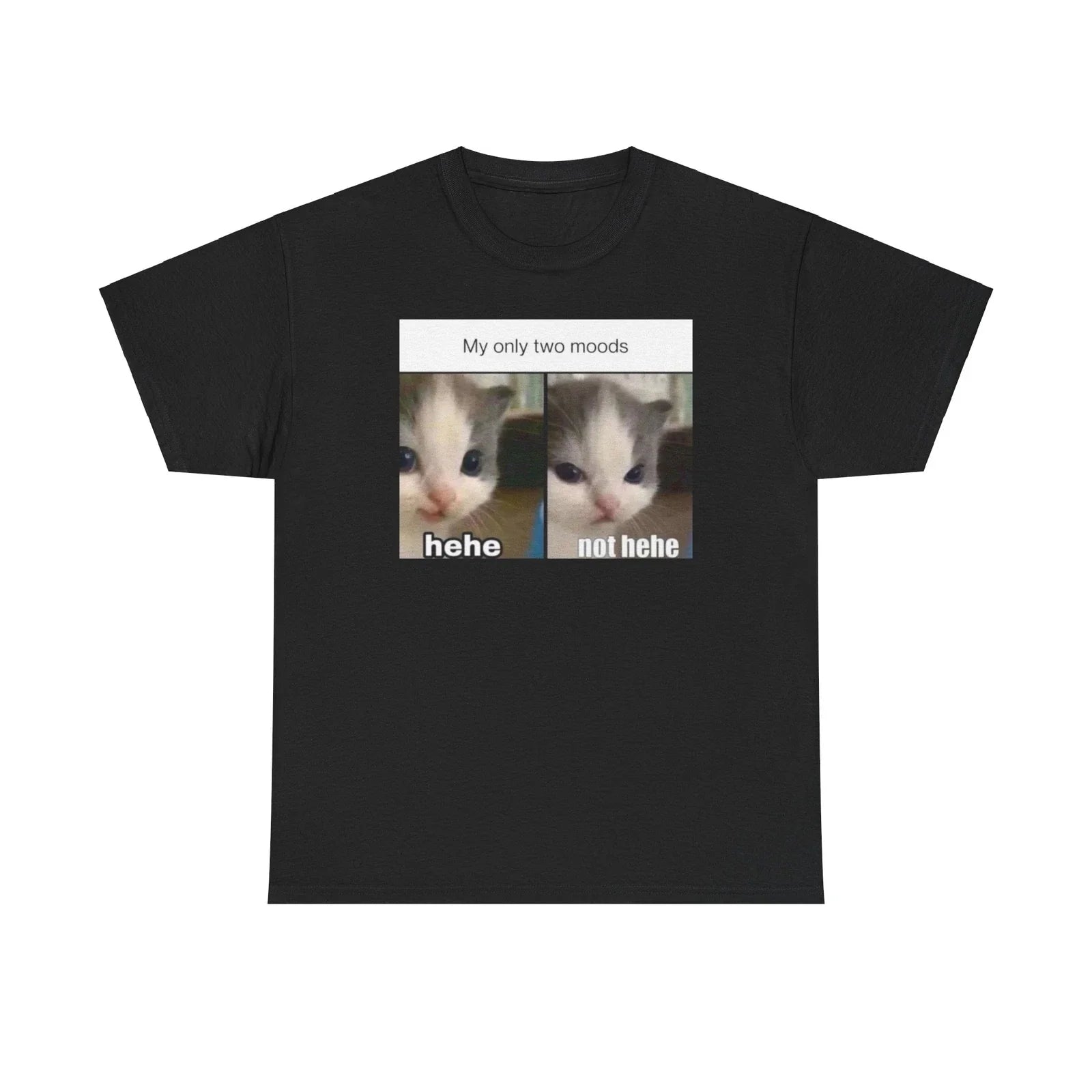 Hehe Cat Unisex Male or Female Cotton Tee Funny Shirt, Parody, Gift, Meme