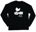 long sleeve t-shirt for men Woodstock peace and music guitar tee shirt