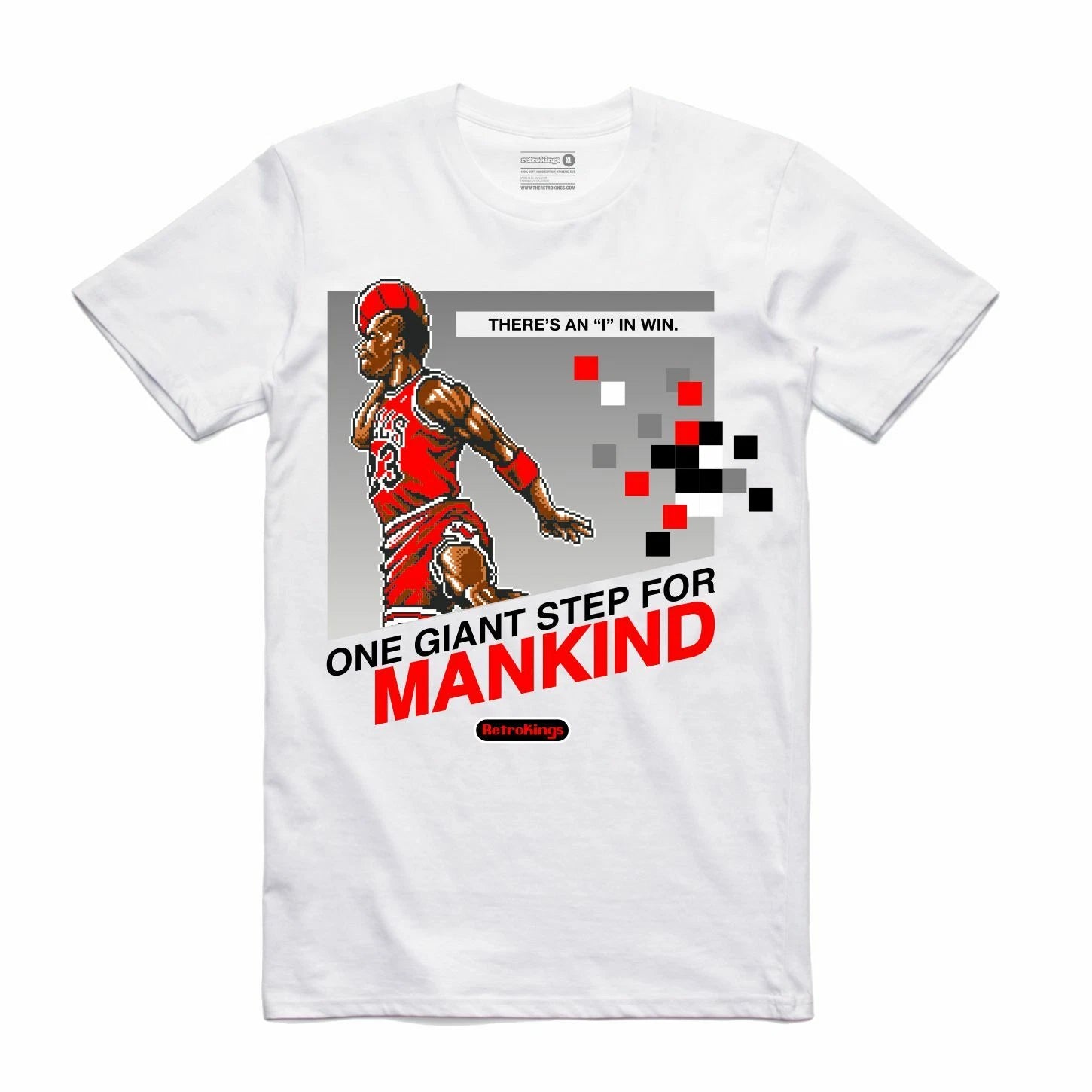 NEW Streetwear on Demand MJ ONE GIANT STEP WHITE Tee Shirt SM-3XL MADE IN USA