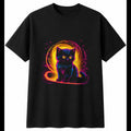 Graphic Kitten Neon Glow Cat Cute Mens T-Shirt Black 100% Cotton Kawaii Adorable