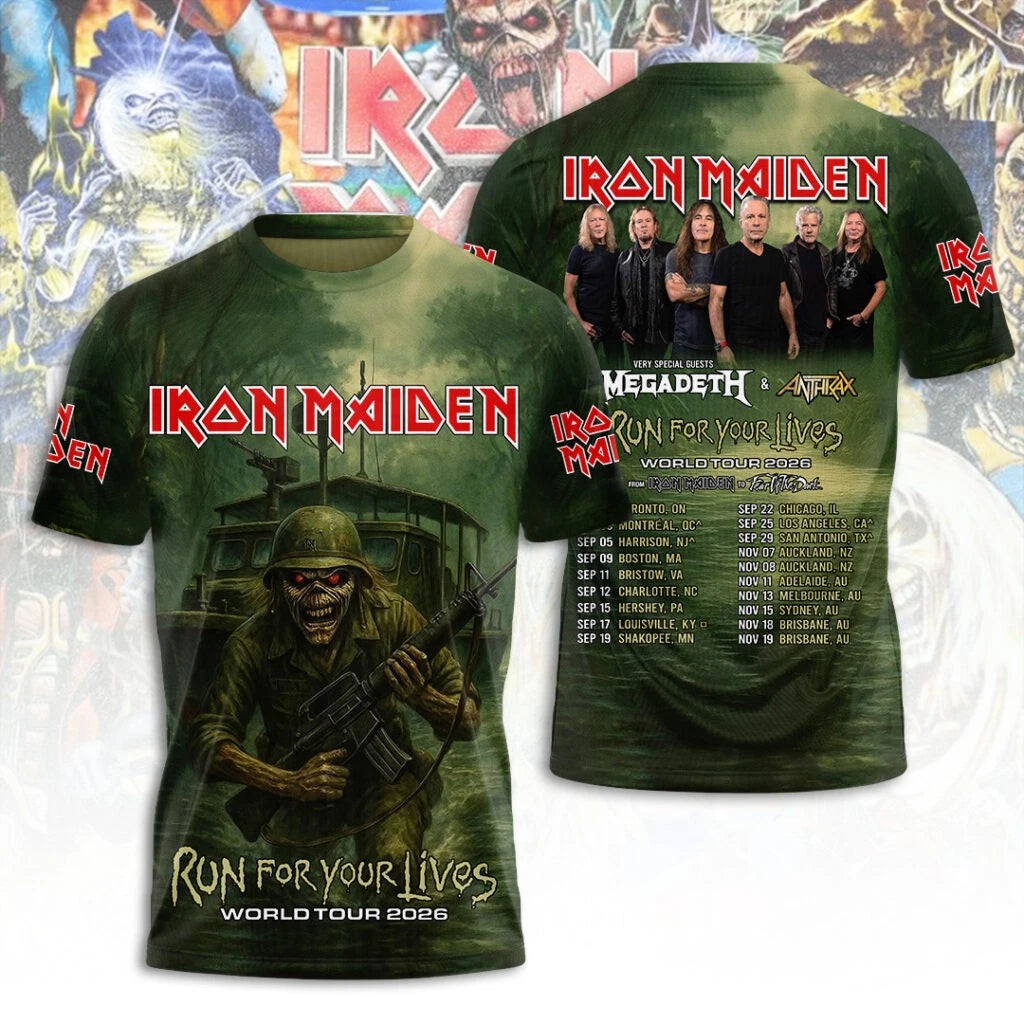 1Iron 1Maiden1 World Tour 2026 3D Shirt for Fans All Size S-5XL