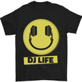 Headphones DJ Life Acid Face Vinyl Decks Mens T-Shirt 100% Cotton