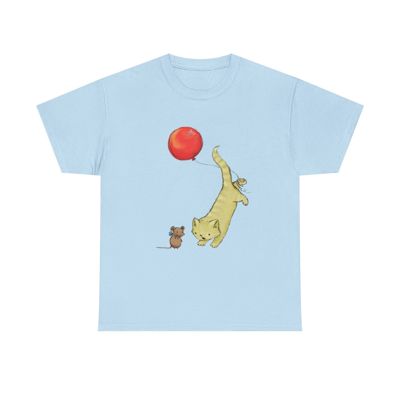 Adorable Cat and Mouse Tee, Cute Animal Shirt, Graphic Tee for Cat Lovers
