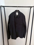 STILL BY HAND Wool Cotton Shirt 46 Navy Minimalist Design Japan