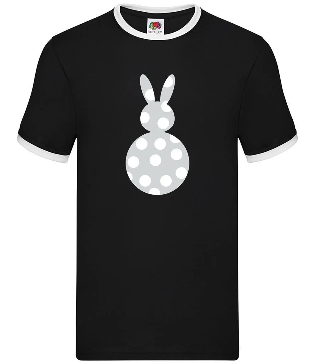 Spotty Bunny - Mens Ringer - Easter Rabbit Cute