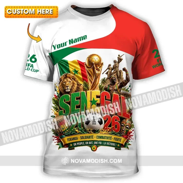 Unisex Shirt - Custom Senegal World Cup 2026 3D T-Shirt BS2039