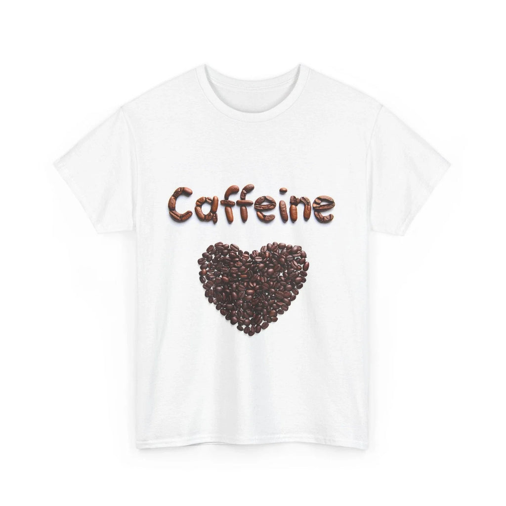 Caffeine Lover Cotton Tee, Printed With Coffee beans, Best Coffee Lover Tshirt