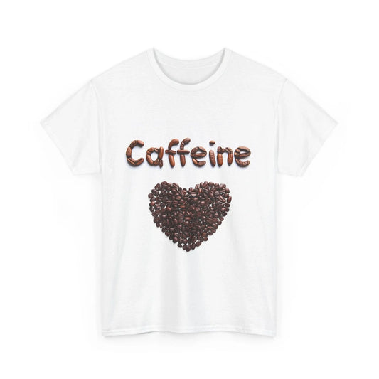 Caffeine Lover Cotton Tee, Printed With Coffee beans, Best Coffee Lover Tshirt