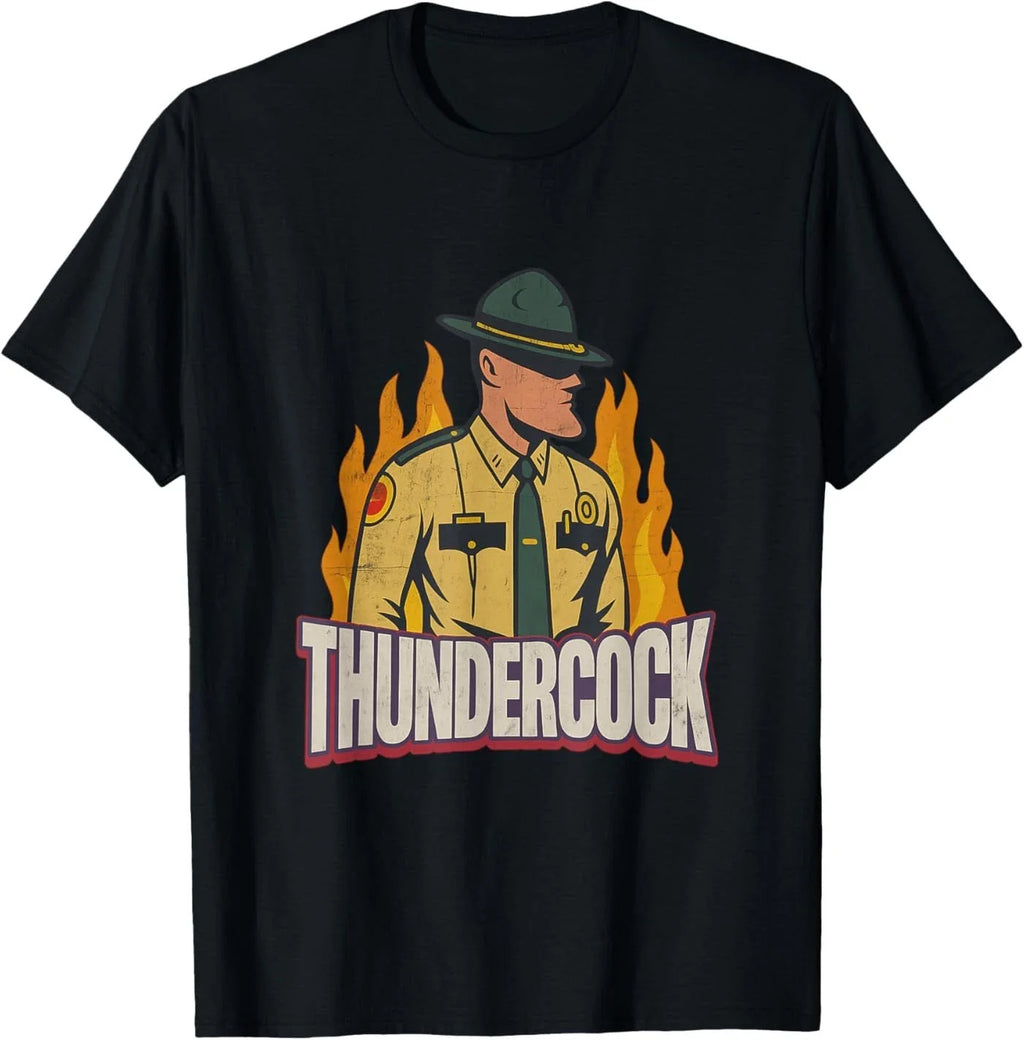 Officer Thundercock Funny Gigachad Meme College Football Gag T-Shirt