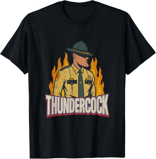Officer Thundercock Funny Gigachad Meme College Football Gag T-Shirt