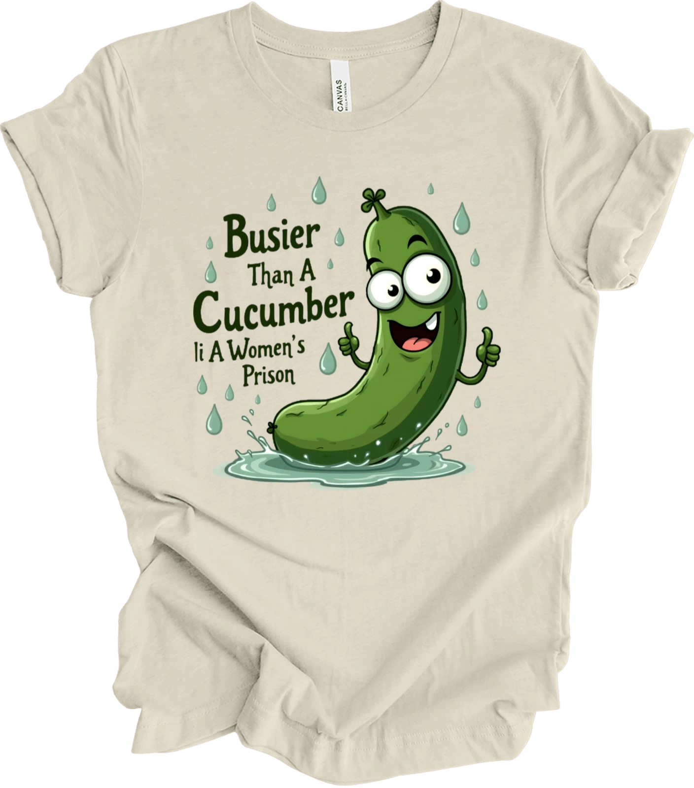 "Funny Retro Artwork - Vintage Humor Design with Quirky Cucumber Graph... T-shir