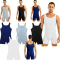 Men's Soft Leotard Biketard Stretch Wrestling Singlet Bodysuit Short Jumpsuit