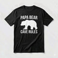 Papa Bear Cave Rules Tee Funny Father’s Day Gift for Dad