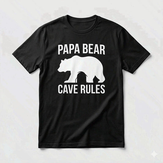 Papa Bear Cave Rules Tee Funny Father’s Day Gift for Dad