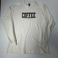 New Gildan Heavy Cotton T-shirt Unisex XL Ivory Coffee Weather Long Sleeve