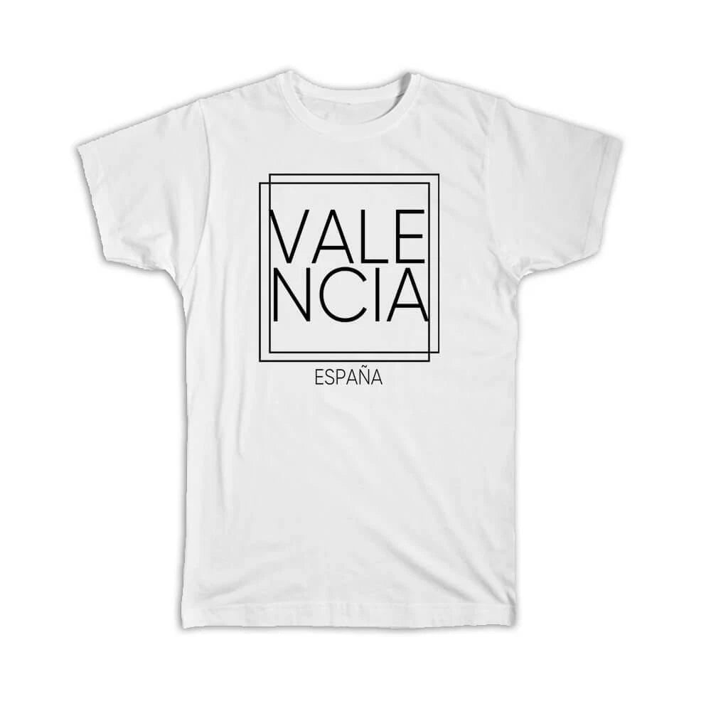 Gift T-Shirt : VALENCIA Spain Square Modern Minimalist Font