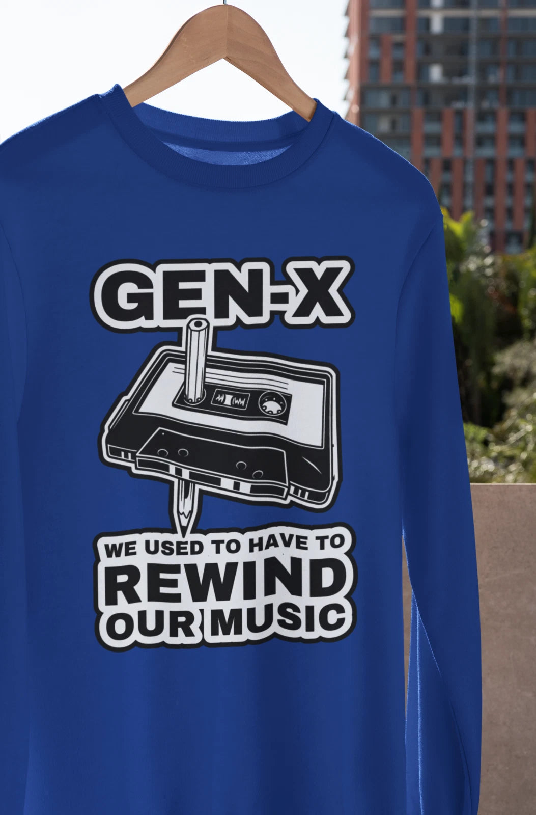 GEN X Rewind Our Music T SHIRT Funny Vintage Cassette Tape 80s 90s Boombox TEE